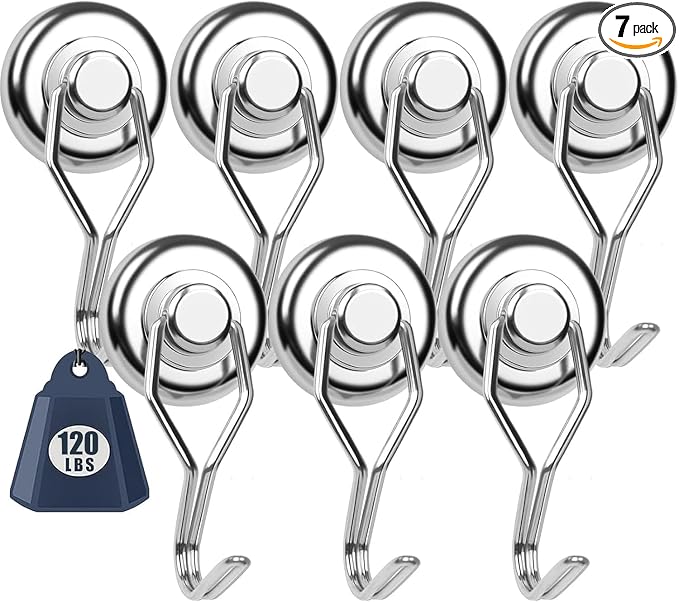 Swivel Swing Powerful Magnetic Hooks, Strong Heavy Duty Neodymium Magnet Hooks by DIYMAG