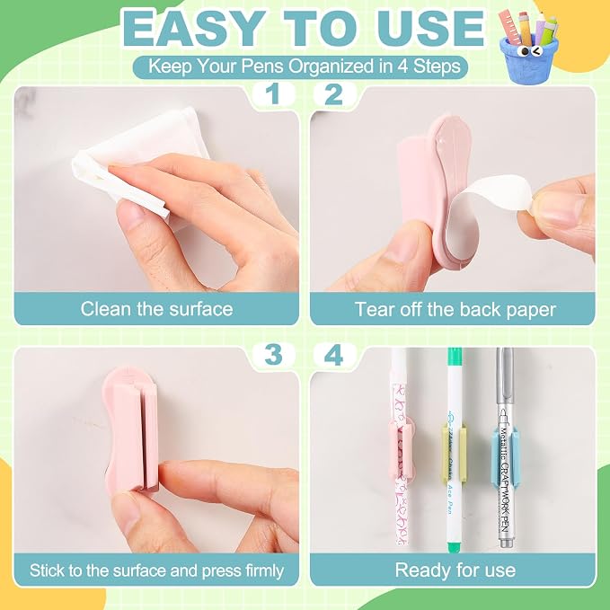 Sherr 60 Pack Adhesive Pencil Holders - Image 3
