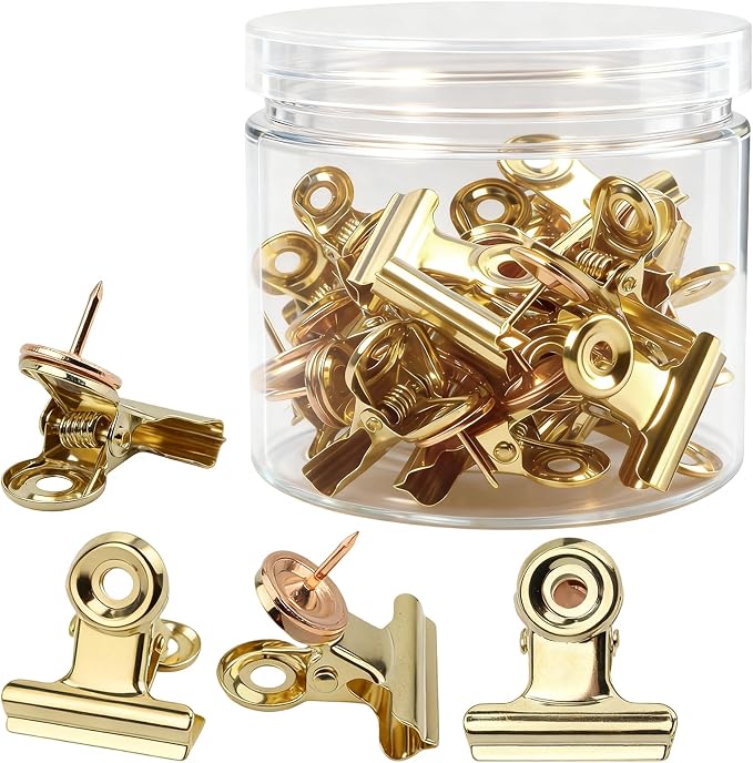 20Pcs Gold Push Pins Clips by Unknown