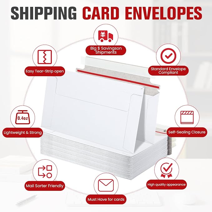 120 Pack White Rigid Mailers, Perfect Size Shipping Envelopes - Image 6