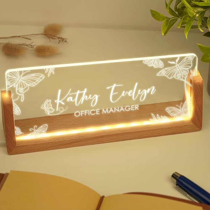 Custom Name Plate for Desk, Personalized Light Up Acrylic Desk Name Plate - Image 8