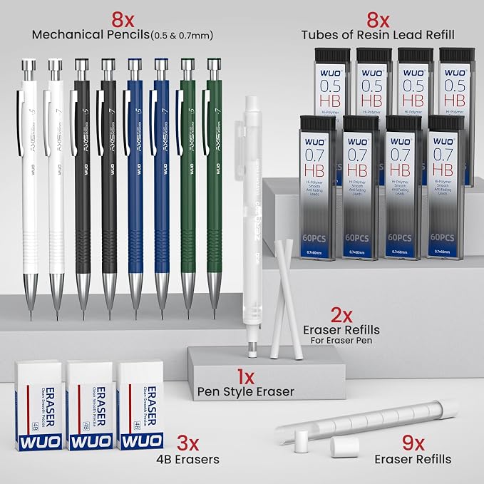 WUO 8PCS Mechanical Pencil Set - Image 8
