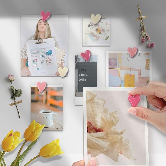 36 Pieces Pink and White Cute Heart Push Pins, Decorative Thumb Tacks, Cute - Image 4