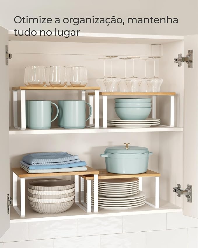 SONGMICS Cabinet Organizer Shelf, Kitchen Storage, Spice Rack, Expandable - Image 3