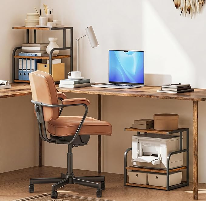 HOOBRO Printer Stand, 3-Tier Desktop Printer Table, Under Desk Printer Storage - Image 6