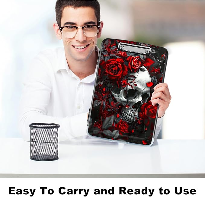 Red Rose Skull A4 Clipboard - Image 6