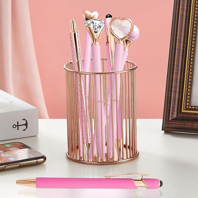 YOXMJDB Pink Pens for Women, 1.0mm Medium Point Black Ink, Office and School - Image 4