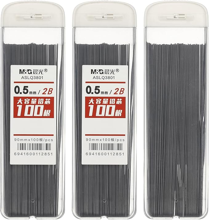 PATIKIL 300Pcs 2B Mechanical Pencil Lead, 0.5mm Black Lead Refill Break by PATIKIL