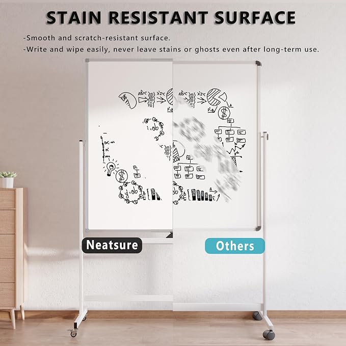 Large Rolling Whiteboard on Wheels - Image 6