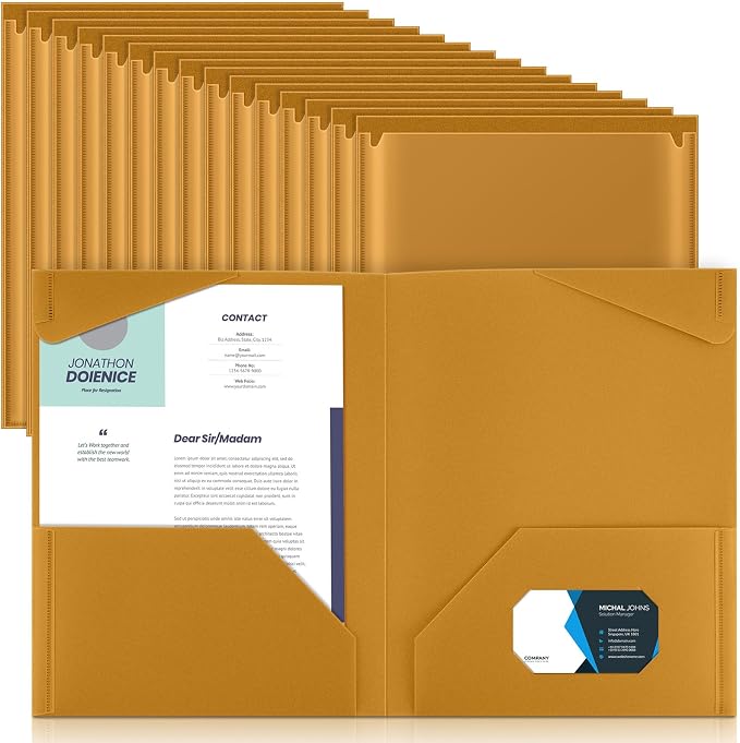 Henoyso 36 Pack Brown Plastic Folders by Henoyso