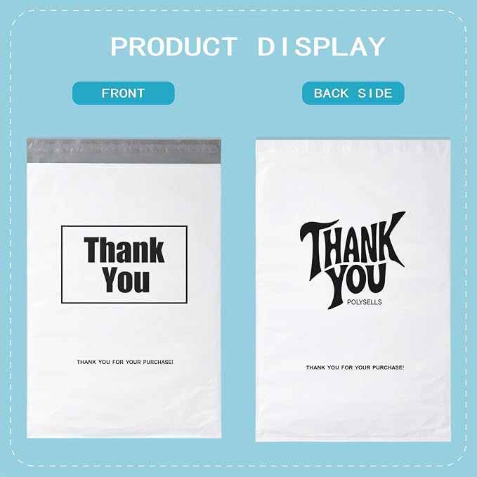 POLYSELLS Thank You Poly Mailers 14.5x19 inches 50 Pcs Waterproof Self-Sealing - Image 5