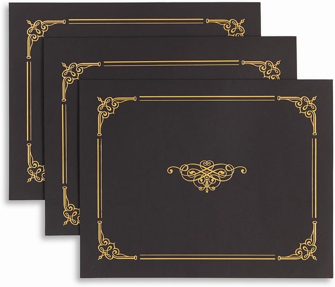 Blue Summit Supplies 25 Black Certificate Holders, Document Covers, Letter Size by BlueSummitSupplies