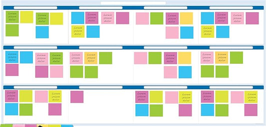 Sky Blue 12 Section Task, Objective and Goals Planning System Horizontal 36" by PlanetSafeCalendars