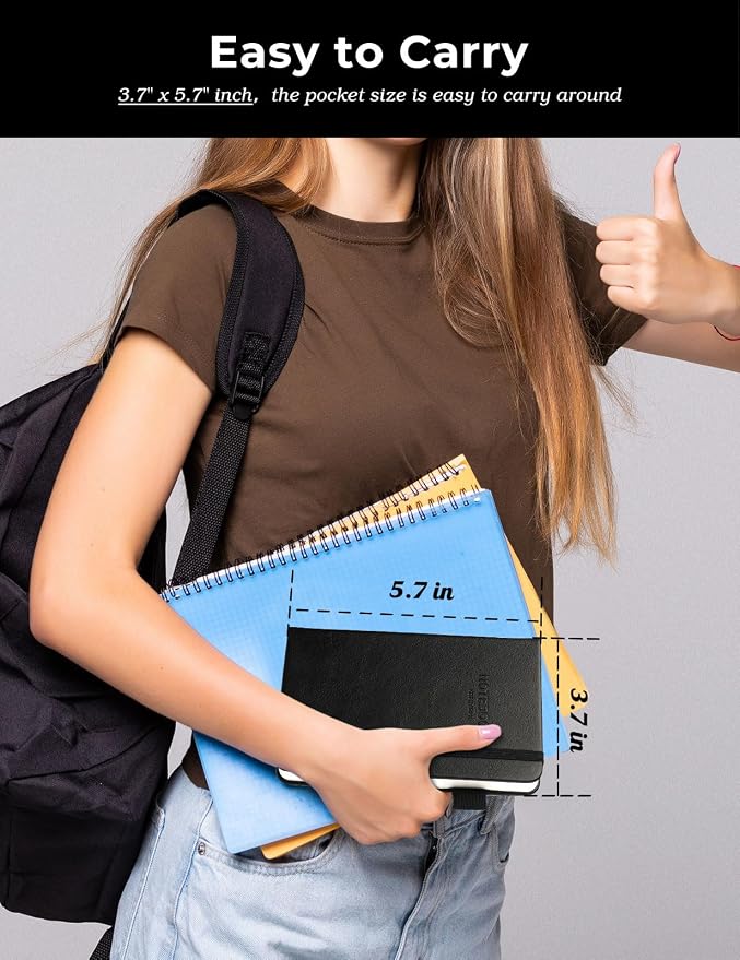 AISBUGUR Pocket Notebook Small Notebook 2-Pack, 3.7" x 5.7" Pocket Notebooks - Image 5