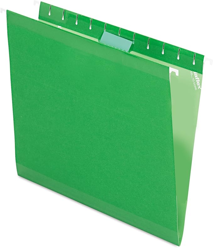 Pendaflex Reinforced Hanging File Folders, Letter Size, Bright Green, 1/5 Cut by TOPSProducts