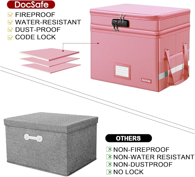 DocSafe File Box with Lock, Large Portable Home Office Filing Safe - Image 8