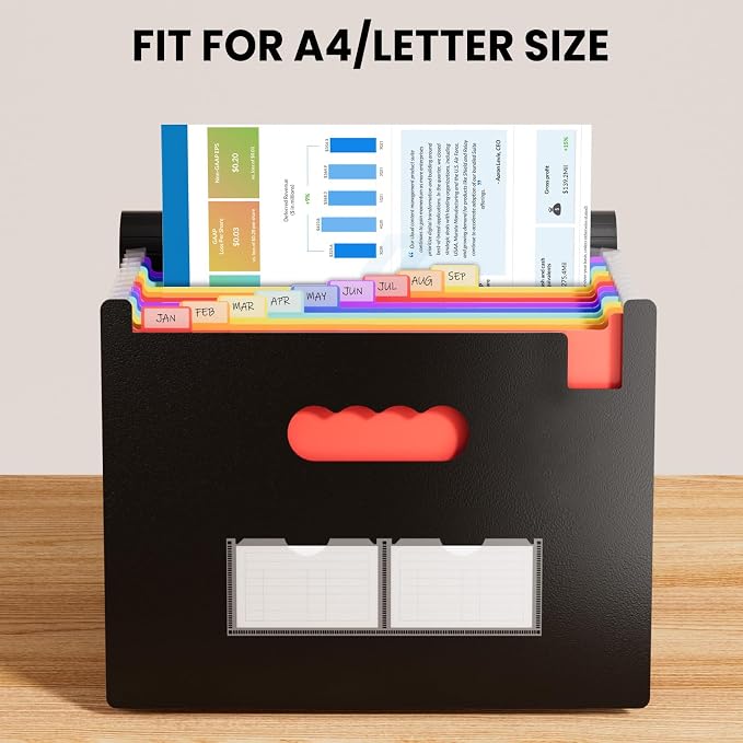 Sooez Accordion File Organizer, 13 Pockets Expanding File Folders, Portable - Image 3