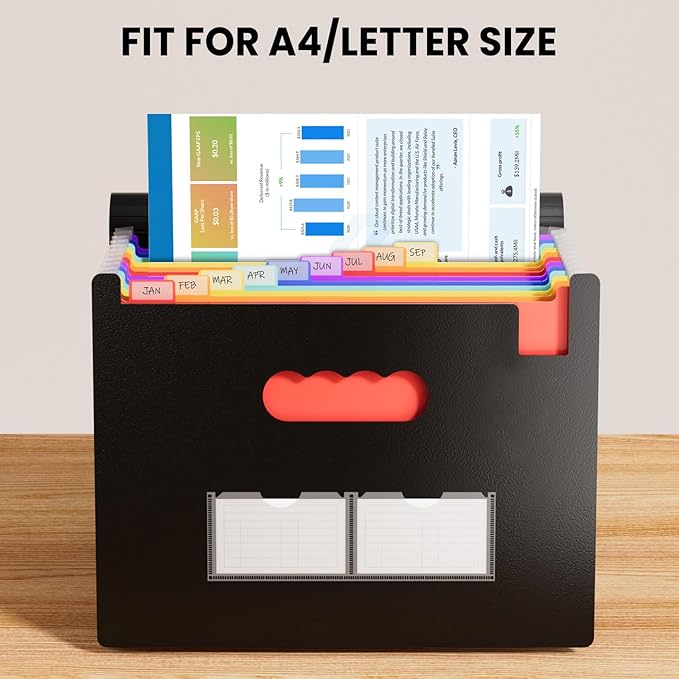 Sooez Accordion File Organizer, 13 Pockets Expanding File Folder, Portable - Image 3