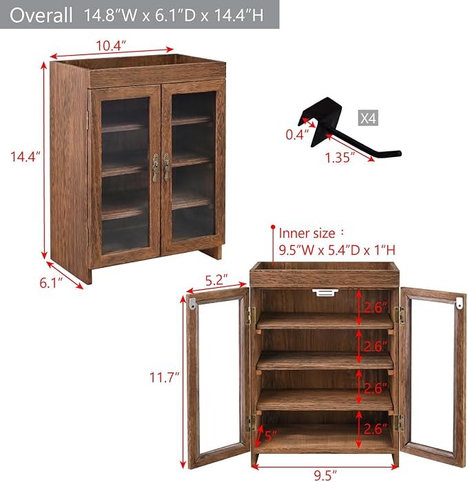 Ikee Design Small Wooden Countertop Storage Cabinet - Image 3