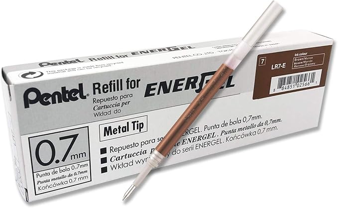 Pentel Refill Ink for EnerGel RTX Retractable Gel Pen 12 Pack, Medium Point by PentelofAmerica