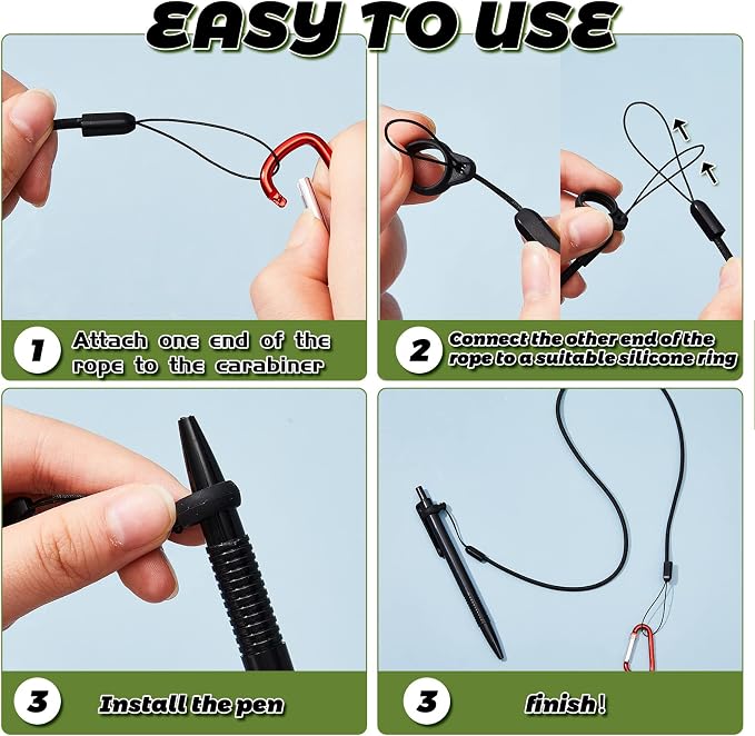 Lewtemi 10 Sets 24 Inch Pen Leash Pen Silicone Lanyard Holder - Image 5