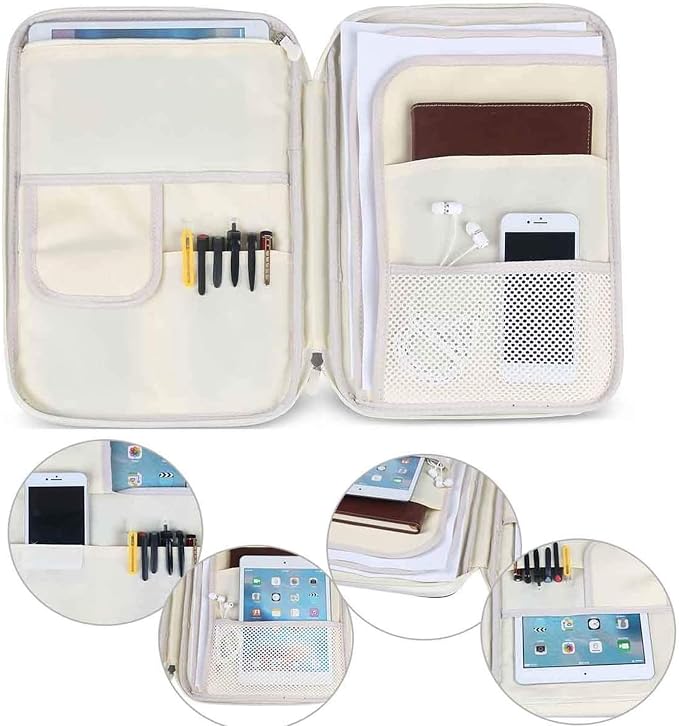JAKAGO A4 Travel Portfolio Multifunctional Document Organizer Zippered Case - Image 6