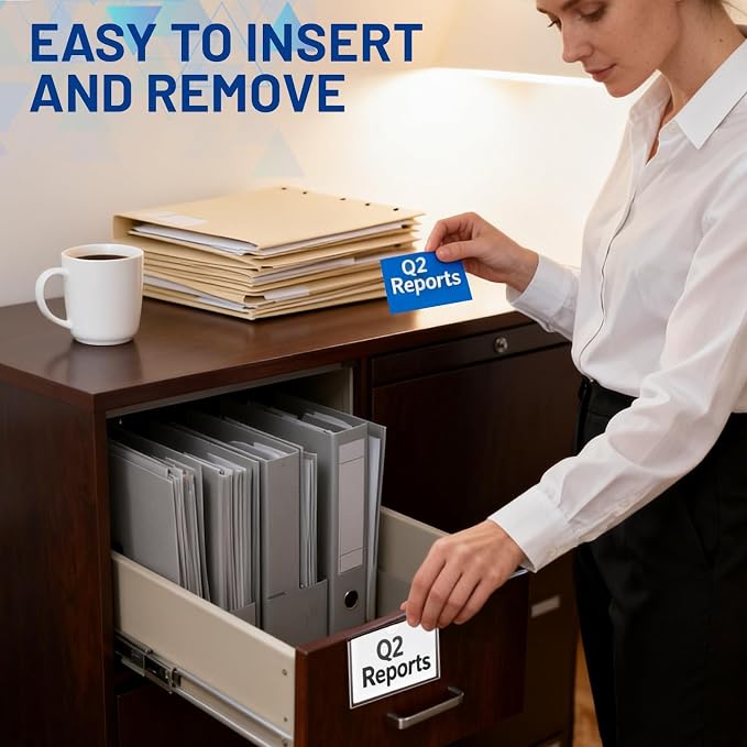32 Pack Index Card Holder for 3x5 Inch Cards, Plastic Tote Labels for Storage - Image 5