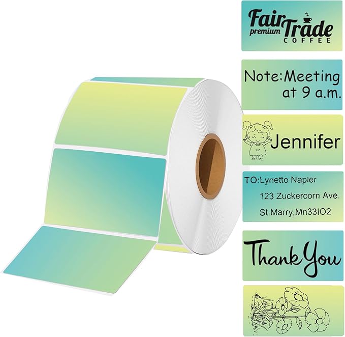 2.25 x 1.25 Thermal Labels, Self-Adhesive Address Shipping Barcode Thermal Stickers,Thermal Printer Labels Compatible with Rollo & Zebra & MUNBYN, 800 Labels for Printer, Gradient Green-DeskLoop Office