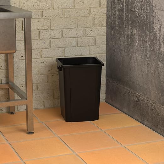 19 Gallon Black Square Commercial Trash Can-DeskLoop Office