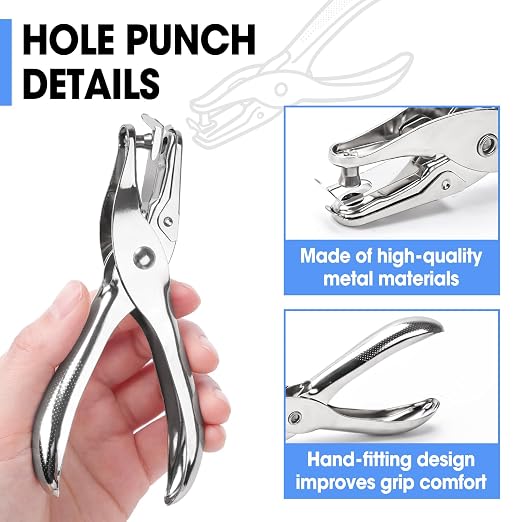 6 Pack Single Hole Punch, 1/4" Paper Hole Puncher - Image 5