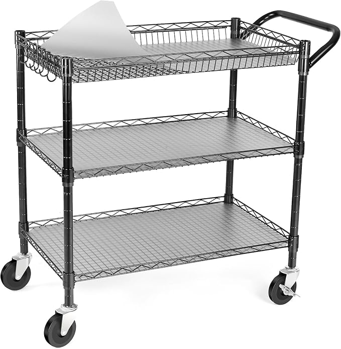 WDT 990Lbs Capacity Heavy Duty Rolling Utility Cart, NSF Rolling Carts by WDT