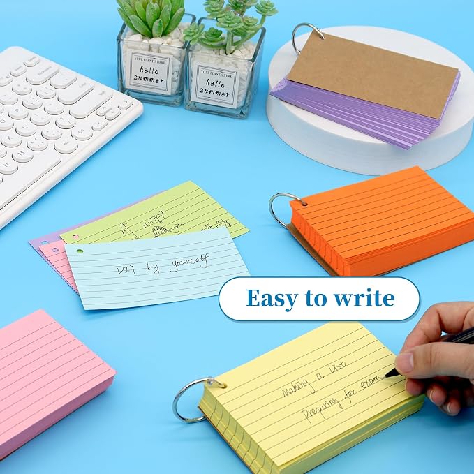 Lovppy 600PCS Index Cards, 3x5 Inches Colored Flash Cards - Image 4