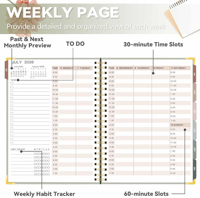 Large 2026-2027 Academic Planner, Weekly & Monthly Appointment Book from Jul. - Image 5