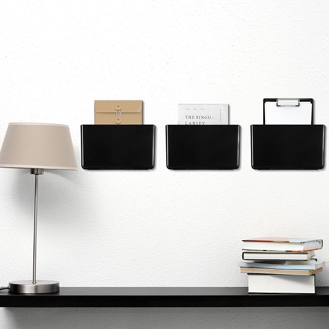 Tenceur 12 Pcs Plastic Single Pocket Wall Mount File Holder - Image 5