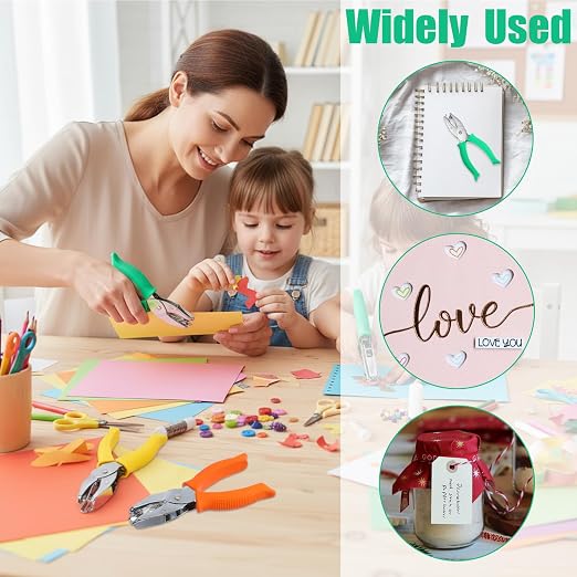 6 Pcs Craft Hole Punchers Set, Handheld Metal Hole Punch Single, Soft-Grip - Image 4