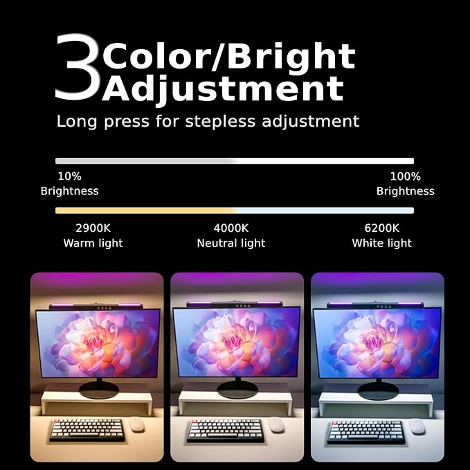 BY-J Computer Monitor Light Bar, Screen Monitor Lamp - Image 3
