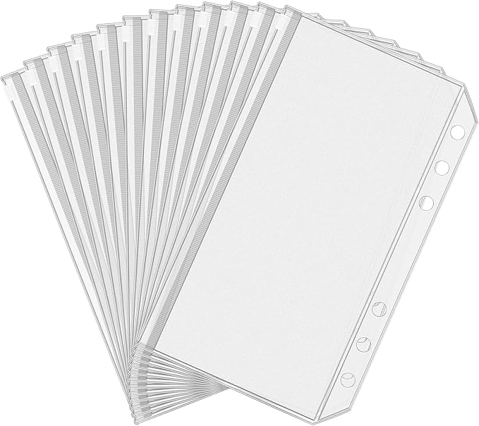 Antner 12pcs A6 Size Binder Pockets 6 Holes Budget Cash Envelopes by Antner