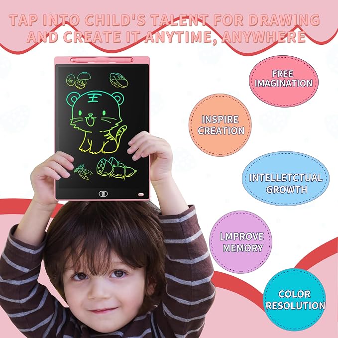 Genialba LCD Writing Tablet 12-Inch Colorful Doodle Board, Toddler Learning - Image 4