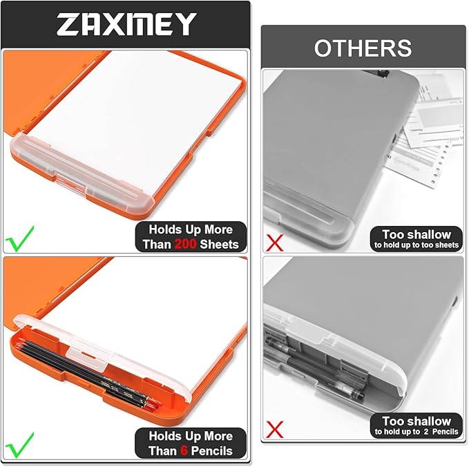 Plastic Clipboard with Storage, 8.5 x 11 Storage Organization Box Side-Opening - Image 5