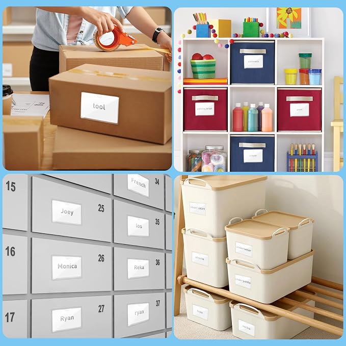 56 Pack Clear Self-Adhesive Pockets, PVC Label Holders - Image 7