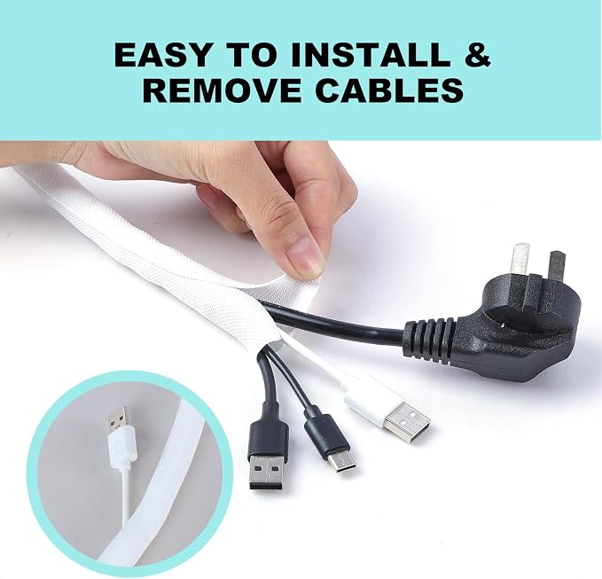 AGPTEK Cable Sleeve Cover, 6.6ft - Image 6