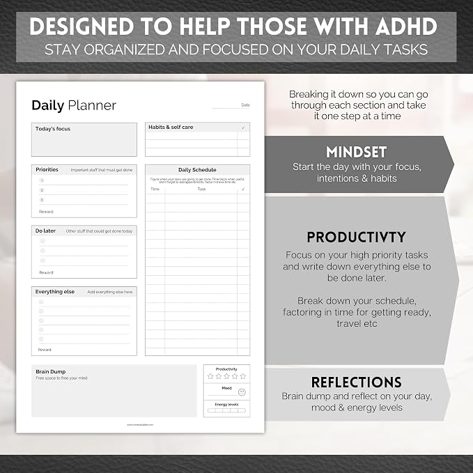 ADHD Daily Planner Notepad for Neurodivergent Adults - Image 6