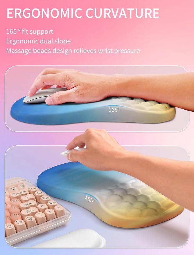 Hokafenle 2in1 Combination, Wave Keyboard Wrist Rest and Ergonomic Curvature - Image 3