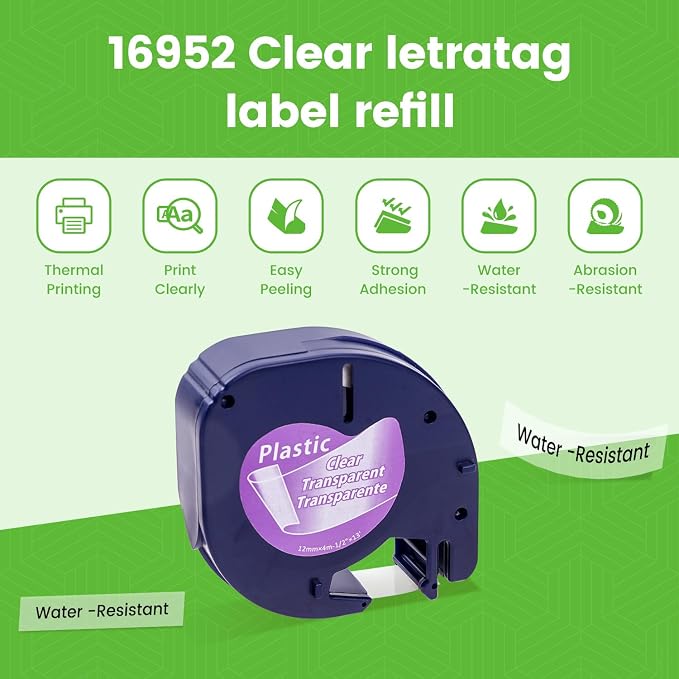 Label KINGDOM Compatible with DYMO Transparent LetraTag Label Maker Refills - Image 4