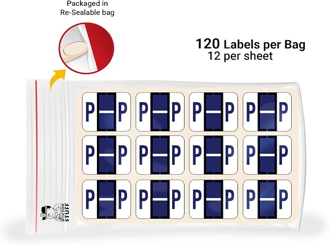 Doctor Stuff - File Folder Labels, Alphabet Letter P Stickers, Compatible - - Image 5