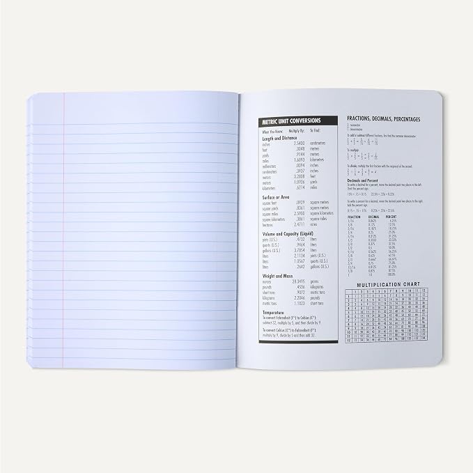 Amazon Basics Composition Notebook, Wide Ruled, 100 Sheets, 1 pack, Marble Black - Image 4