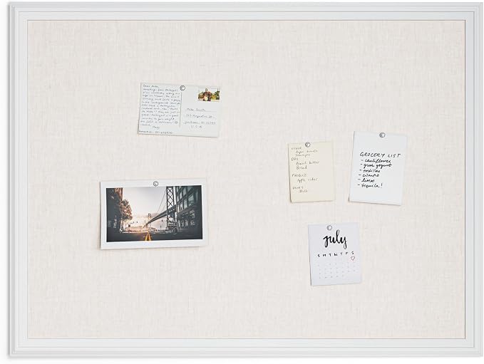 U Brands Farmhouse Linen Bulletin Board, Industrial Grade Pinning Surface - Image 6