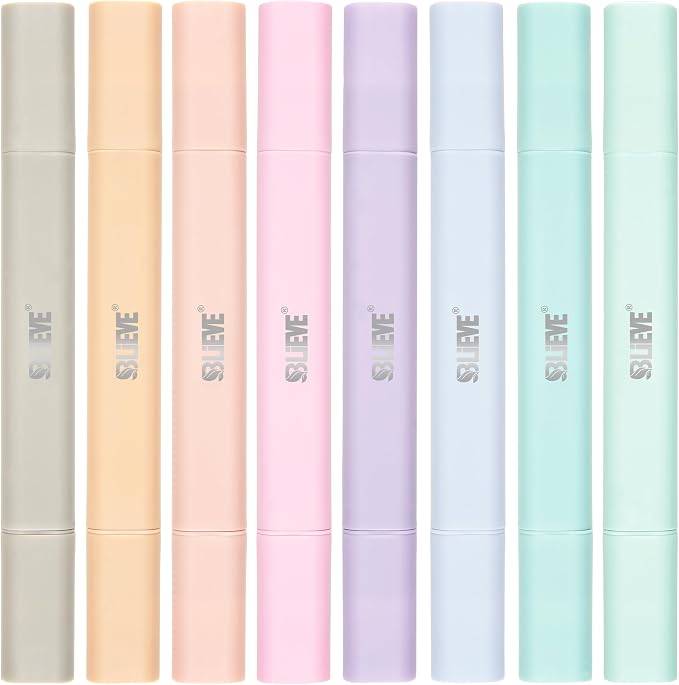 BLIEVE Bible Highlighters No Bleed Through, Pastel Colors, Dual Tip, 8 Pack | by BLIEVEART
