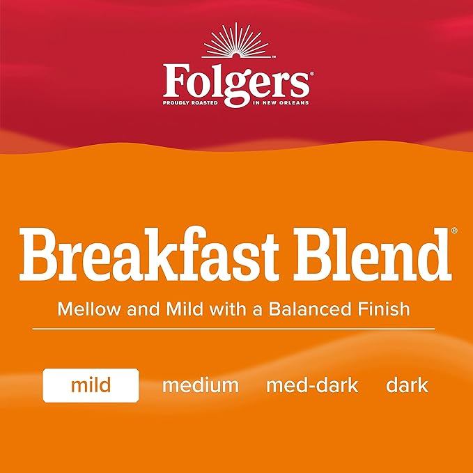 Folgers Breakfast Blend Mild Roast Coffee, 72 Keurig K-Cup Pods-DeskLoop Office