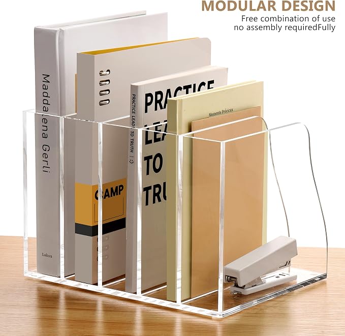 SANRUI Acrylic Magazine File Holder Desk Organizer, Folder Rack Binder - Image 4